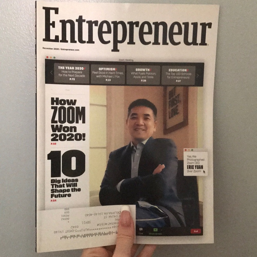 Entrepreneur Eric Yuan Magazine